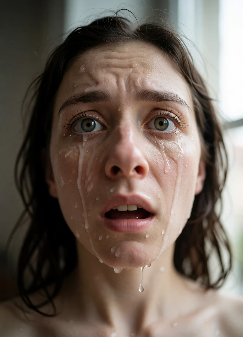 1girl, solo, realistic, brown hair, open mouth, tears · Yamete.gg