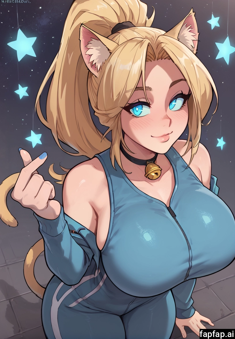 1girl, breasts, animal ears, solo, cat ears, tail