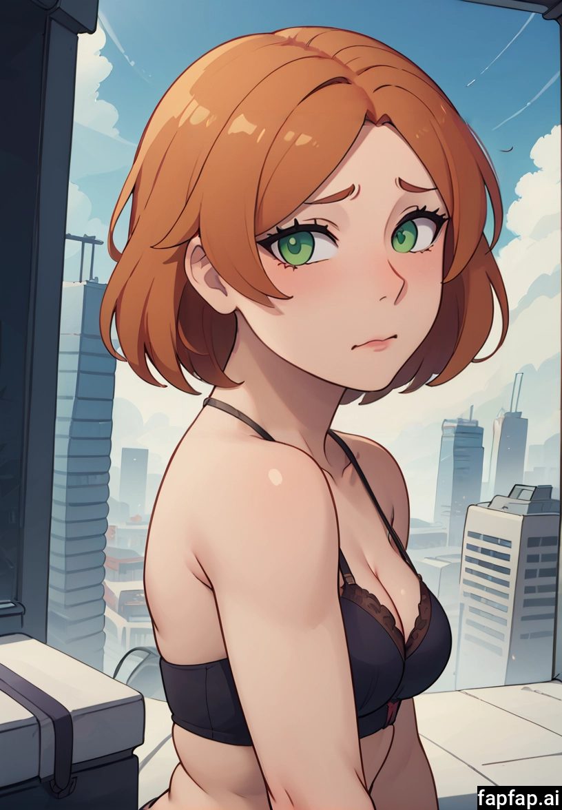1girl, breasts, green eyes, solo, underwear, bra · Yamete.gg