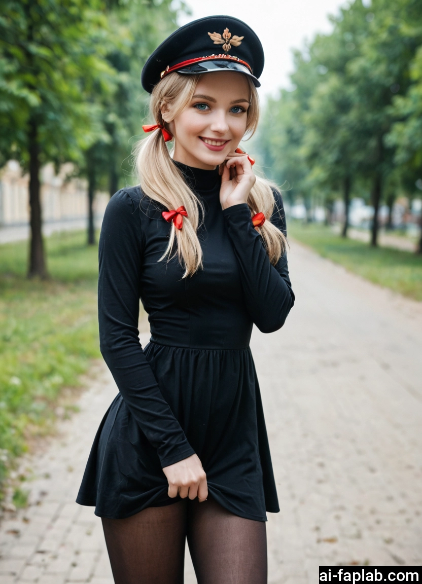 1girl, pantyhose, solo, hat, twintails, blonde hair
