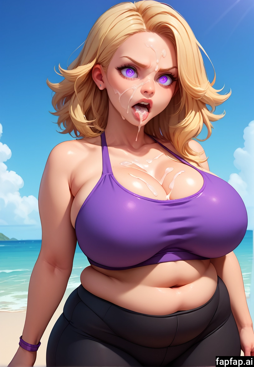 1girl, breasts, solo, blonde hair, cum, cum in mouth · Yamete.gg