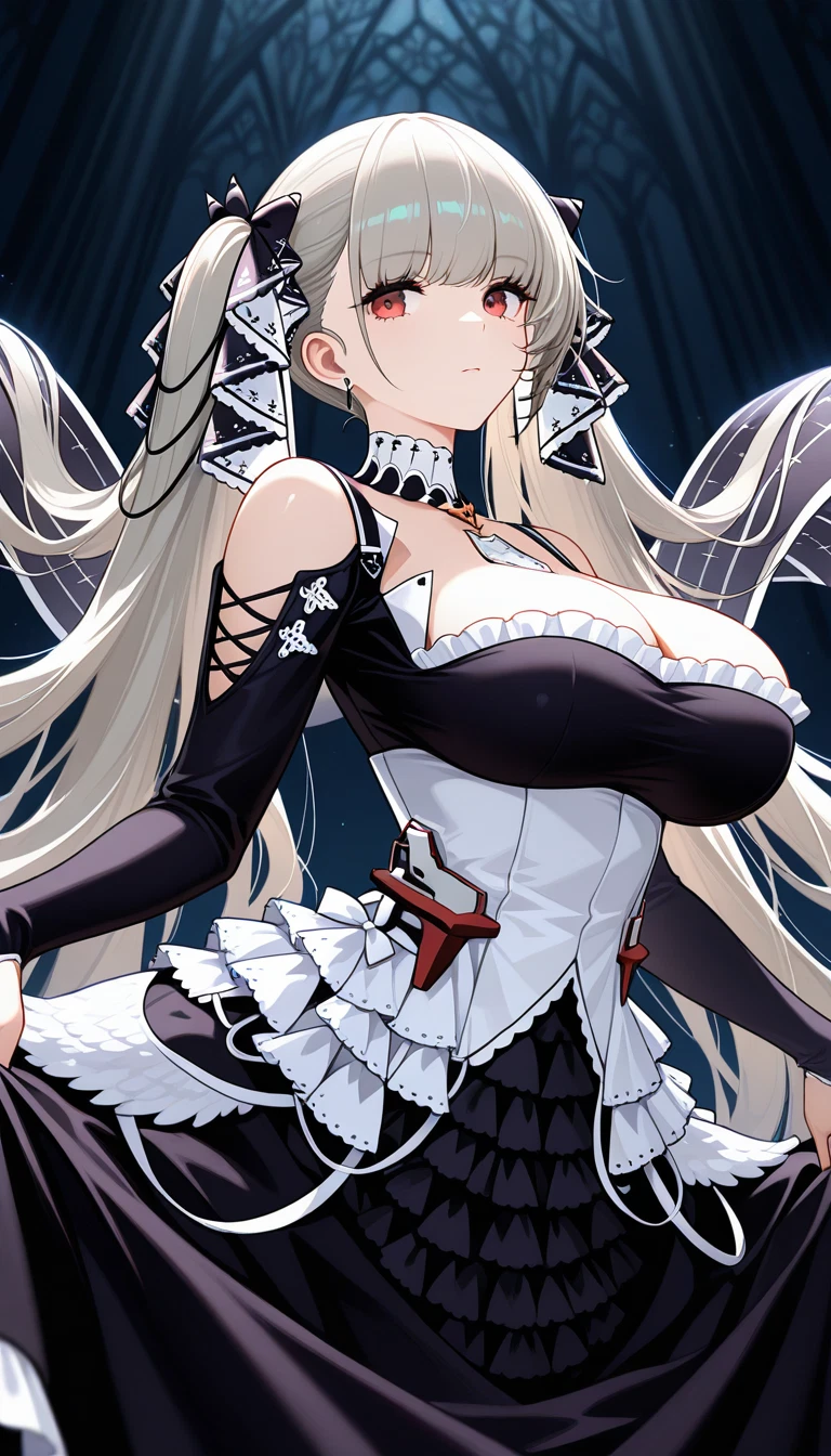 1girl, formidable (azur lane), breasts, solo, long hair, red eyes · Yamete.gg