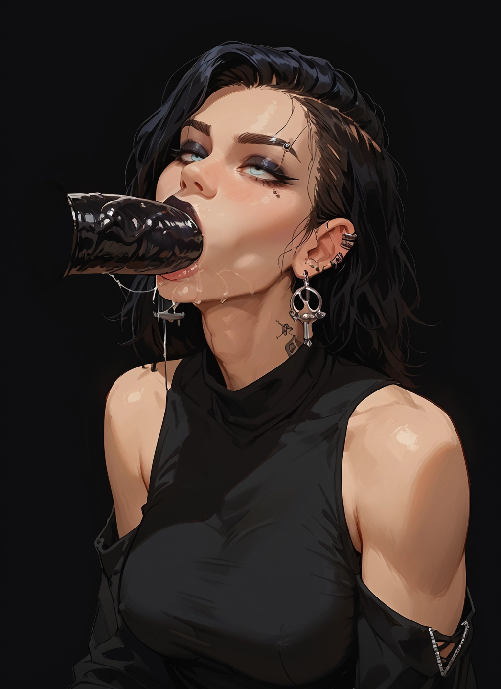 1girl, penis, hetero, jewelry, oral, fellatio · Yamete.gg