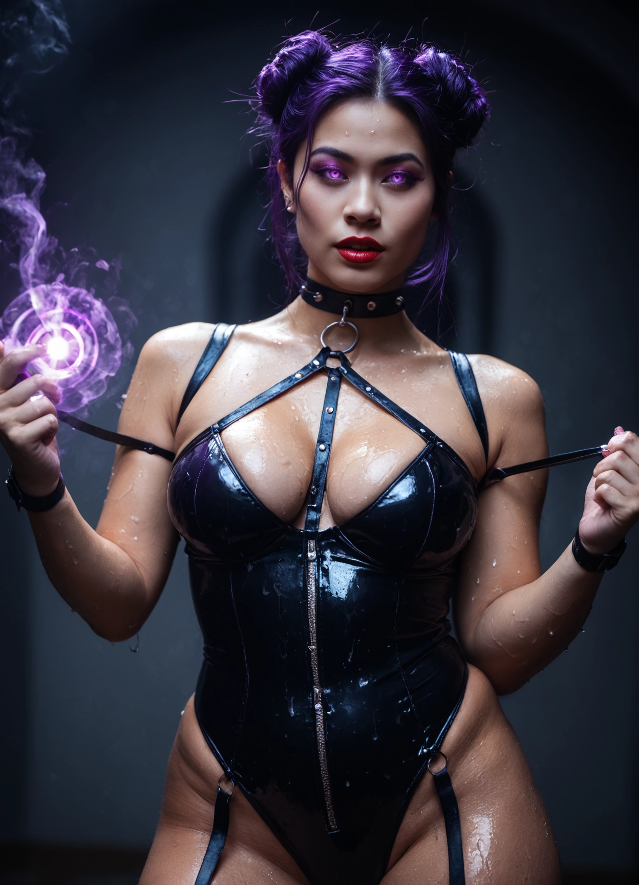 1girl, solo, realistic, bondage outfit, o-ring, breasts · Yamete.gg