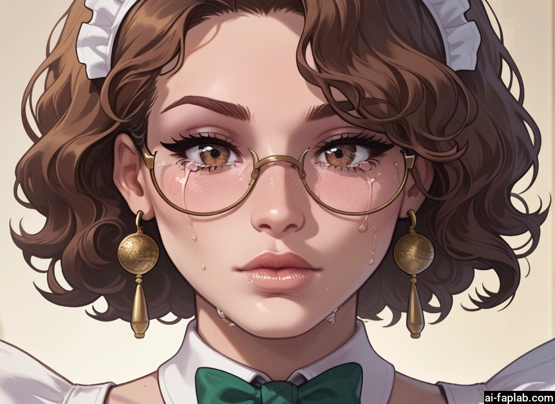 1girl, solo, jewelry, earrings, tears, glasses · Yamete.gg