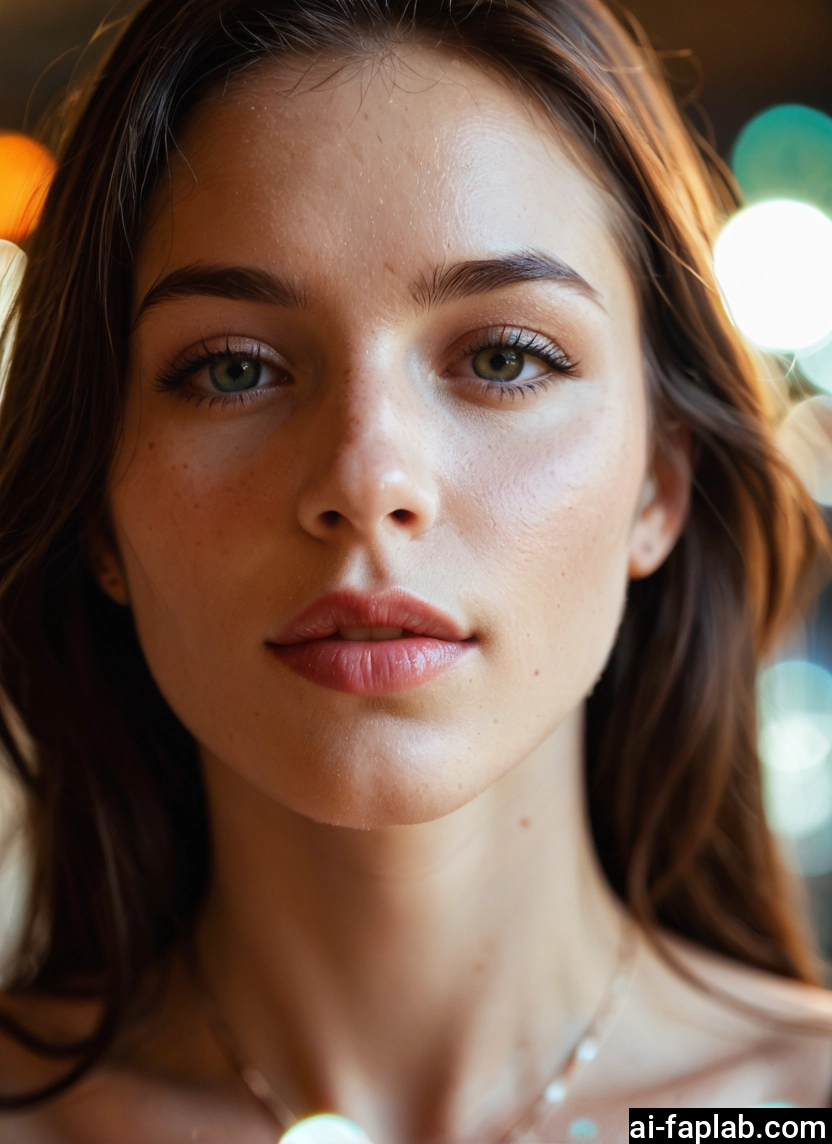 1girl, solo, jewelry, looking at viewer, brown hair, freckles