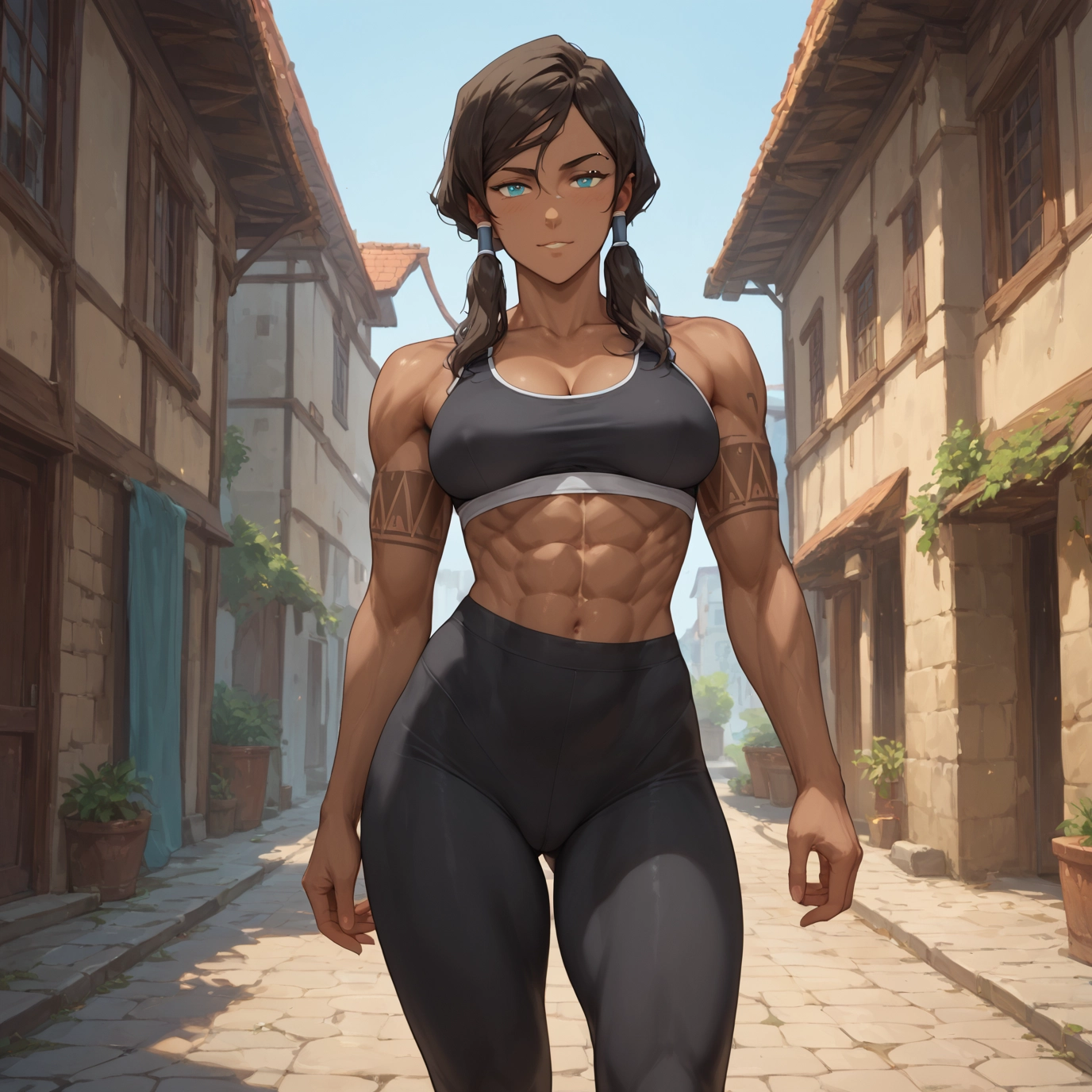 1girl, breasts, abs, muscular, muscular female, solo · Yamete.gg