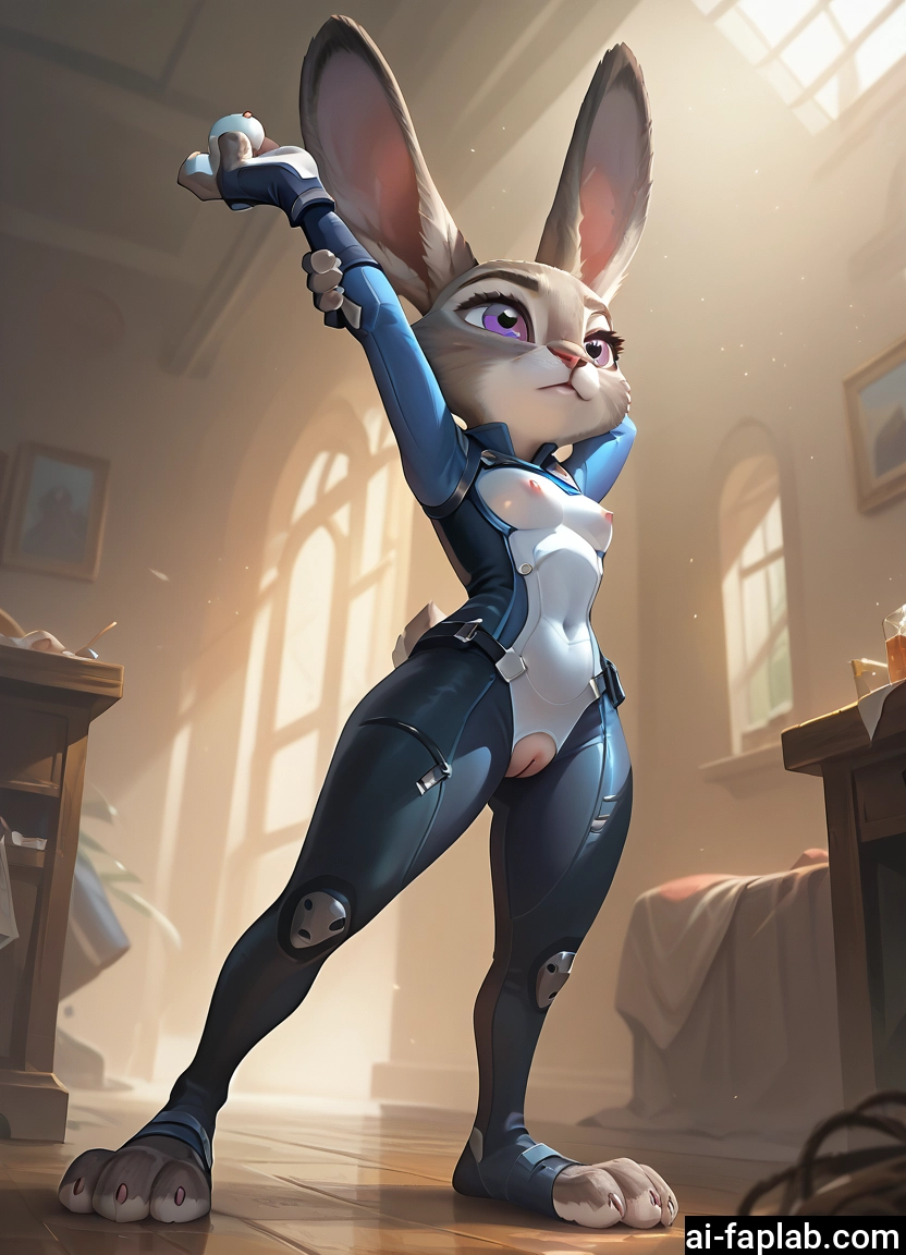furry, 1girl, solo, breasts, pussy, animal ears