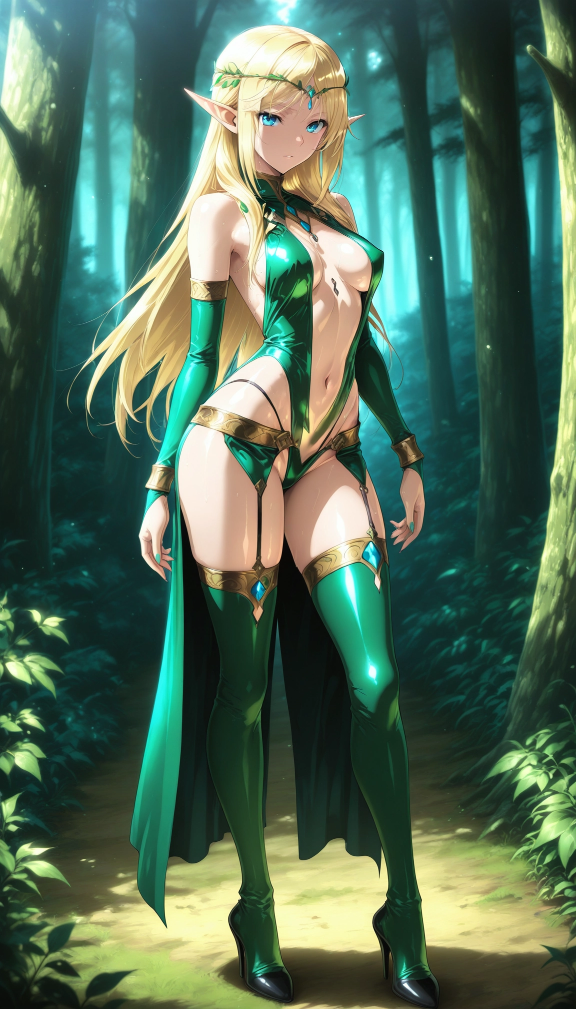 1girl, elf, breasts, solo, blonde hair, pointy ears · Yamete.gg