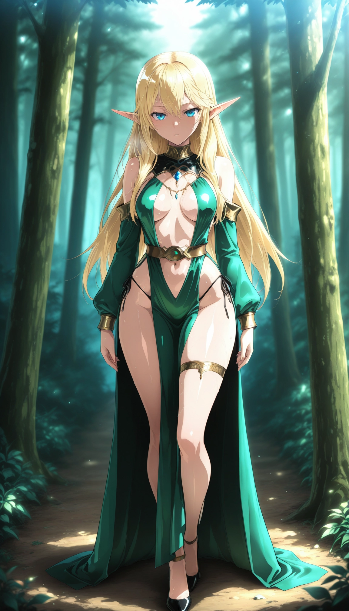 1girl, breasts, elf, solo, blonde hair, pointy ears · Yamete.gg