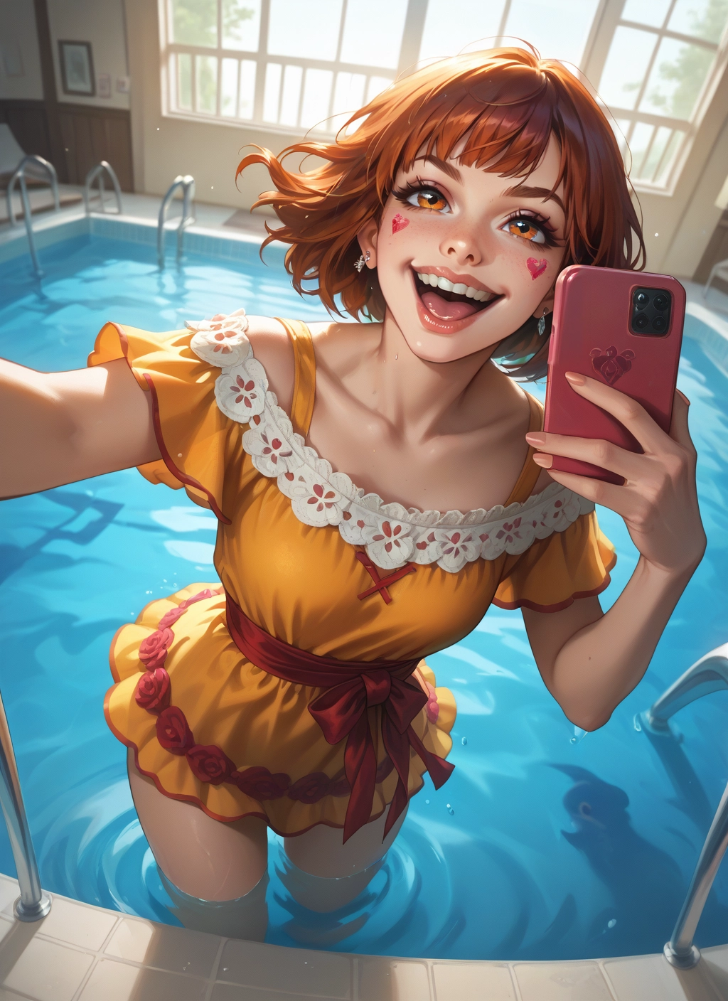 1girl, phone, dress, cellphone, solo, jewelry · Yamete.gg