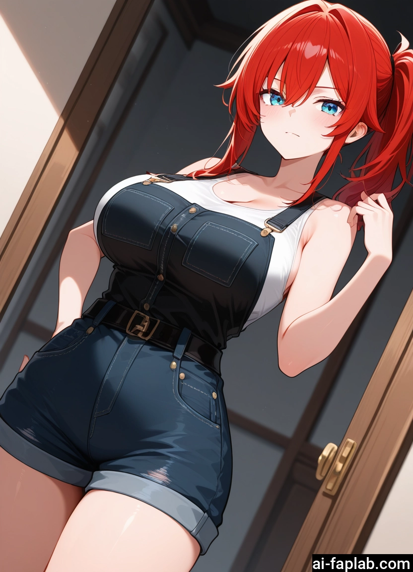breasts, 1girl, large breasts, red hair, blue eyes, solo · Yamete.gg