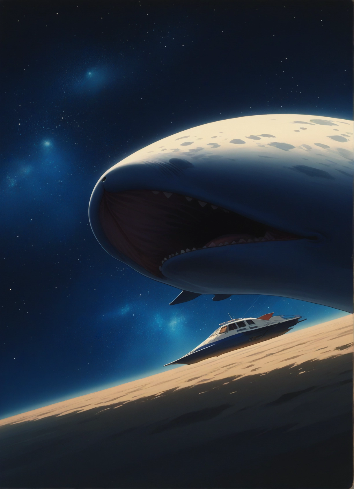 no humans, watercraft, star (sky), sky, starry sky, night · Yamete.gg