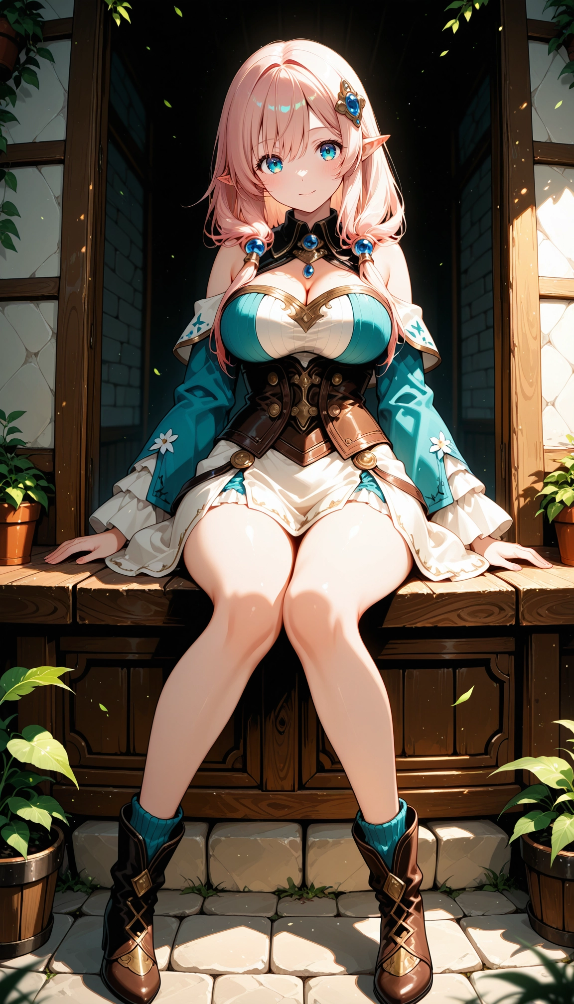 1girl, breasts, solo, pointy ears, large breasts, looking at viewer · Yamete.gg