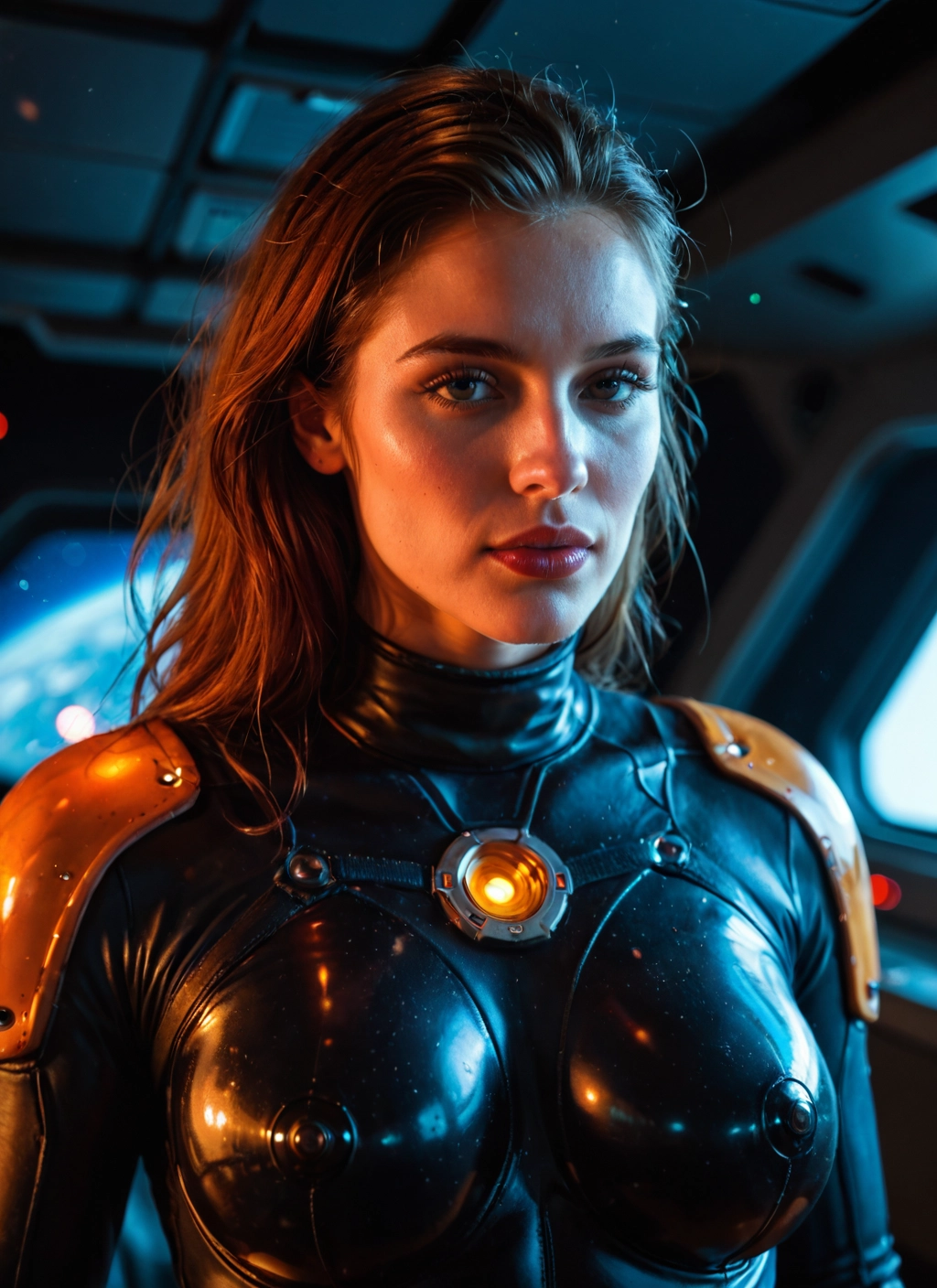 1girl, solo, bodysuit, breasts, looking at viewer, covered nipples · Yamete.gg