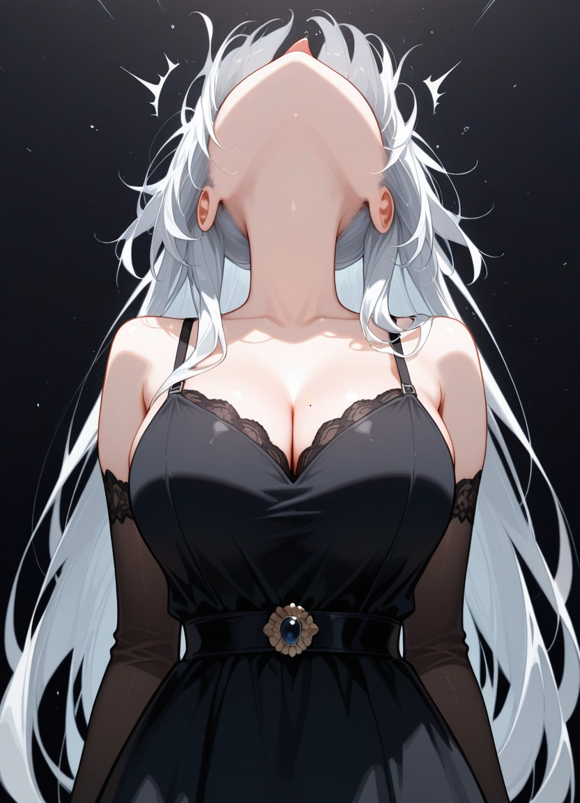 1girl, breasts, dress, long hair, solo, head back · Yamete.gg