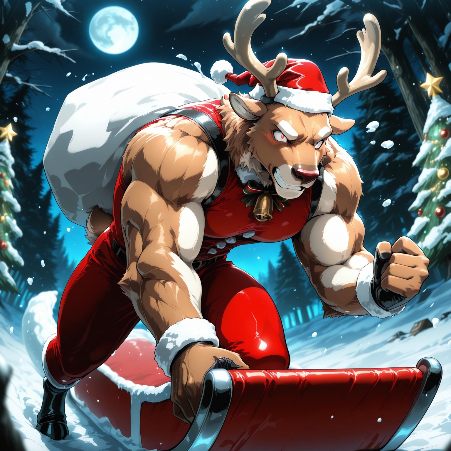 bara, furry, male focus, 1boy, muscular, solo · Yamete.gg