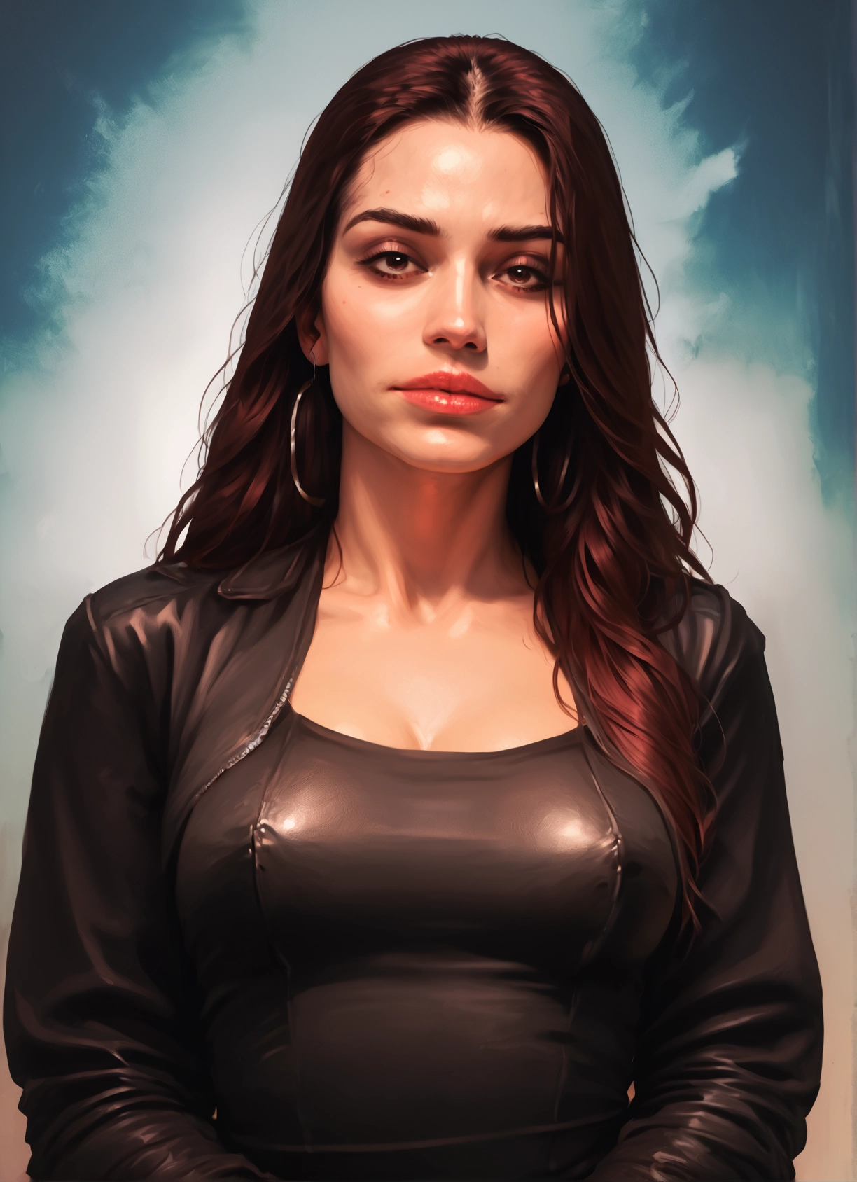 1girl, solo, jewelry, earrings, breasts, long hair · Yamete.gg