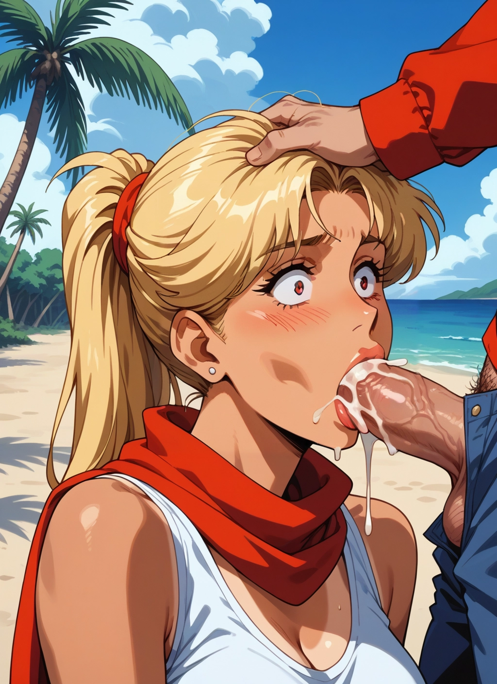penis, 1girl, hetero, blonde hair, oral, fellatio · Yamete.gg