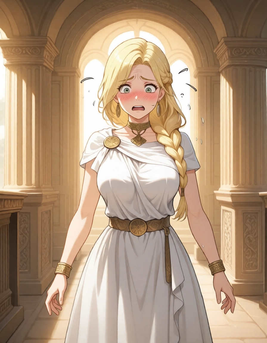 1girl, solo, blonde hair, jewelry, blush, long hair · Yamete.gg