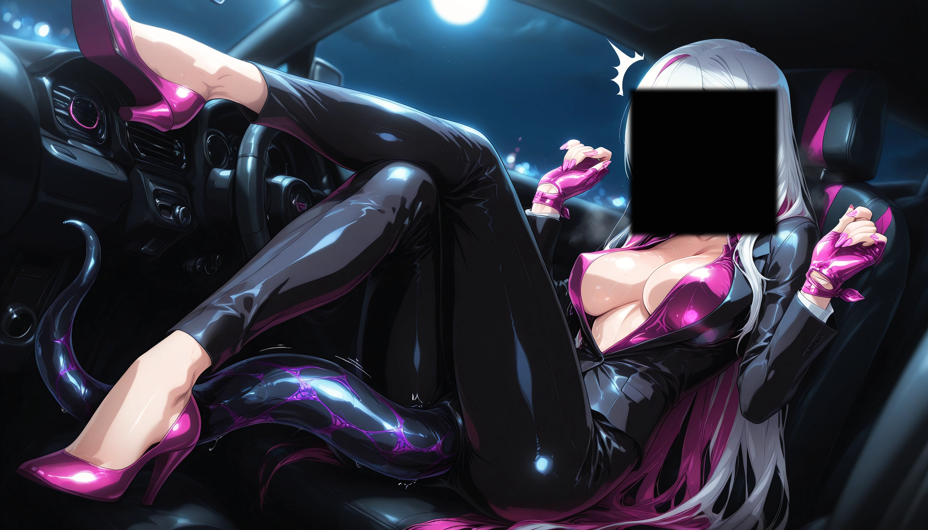 breasts, 1girl, high heels, bodysuit, long hair, gloves · Yamete.gg