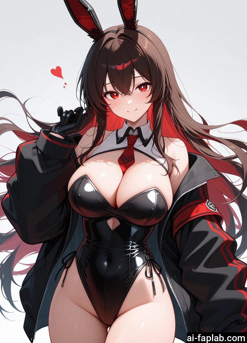 1girl, breasts, animal ears, rabbit ears, long hair, solo