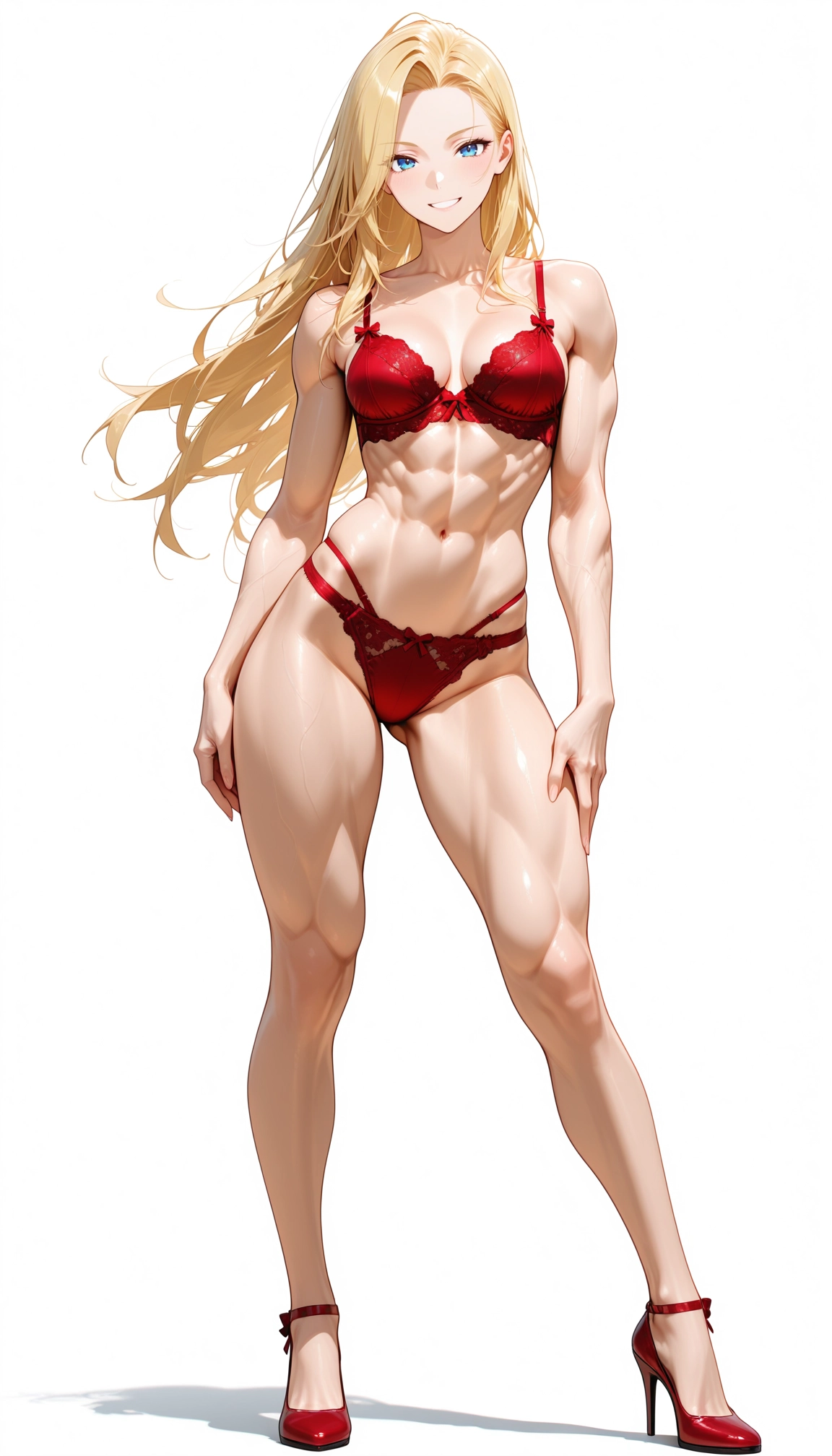 1girl, underwear, muscular, muscular female, breasts, solo · Yamete.gg