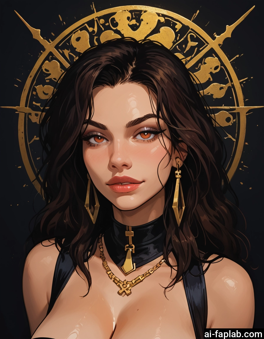 1girl, breasts, jewelry, earrings, solo, brown hair