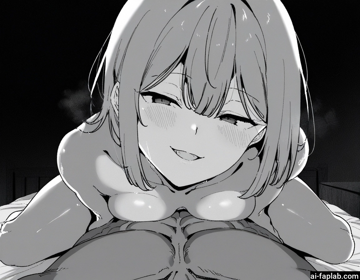 monochrome, greyscale, 1girl, breasts, 1boy, nude · Yamete.gg