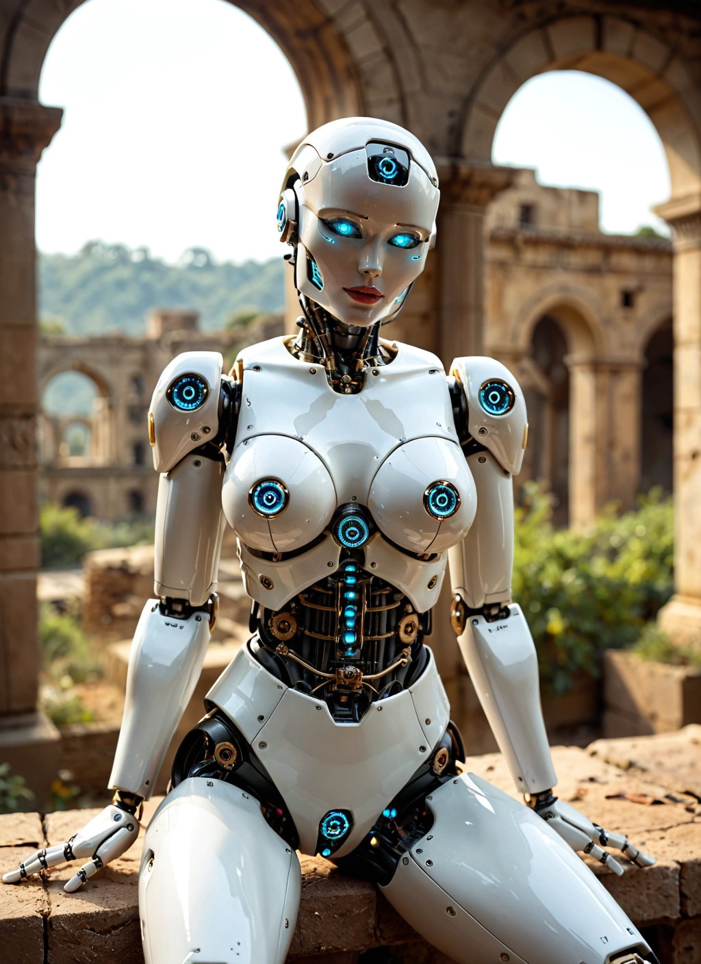 1girl, solo, blue eyes, robot, robot joints, humanoid robot · Yamete.gg