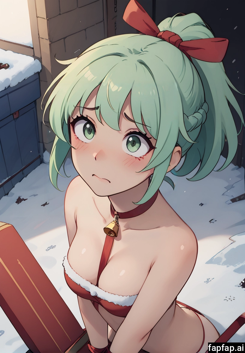 1girl, breasts, green hair, green eyes, solo, bell · Yamete.gg