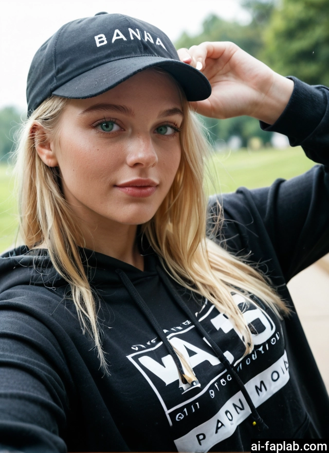 1girl, solo, hat, blonde hair, looking at viewer, hood