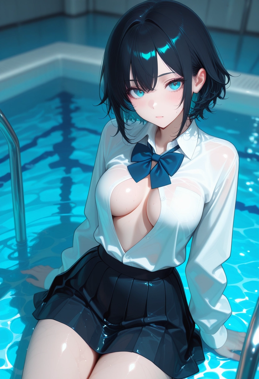 1girl, breasts, solo, skirt, shirt, looking at viewer · Yamete.gg