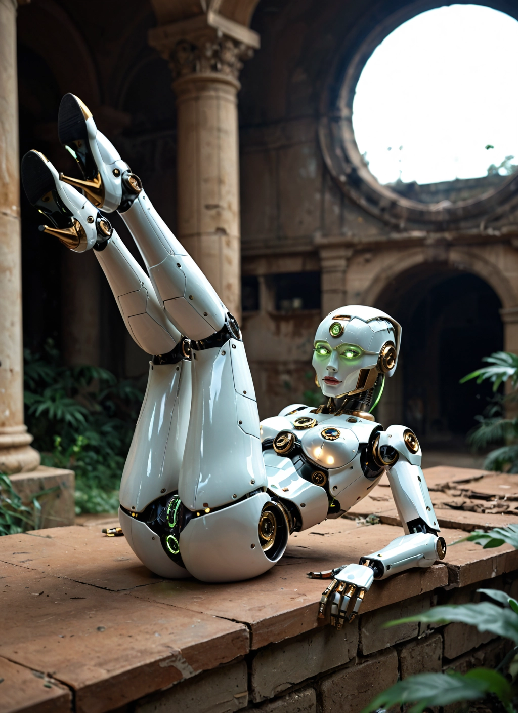 1girl, solo, high heels, robot joints, looking at viewer, robot · Yamete.gg