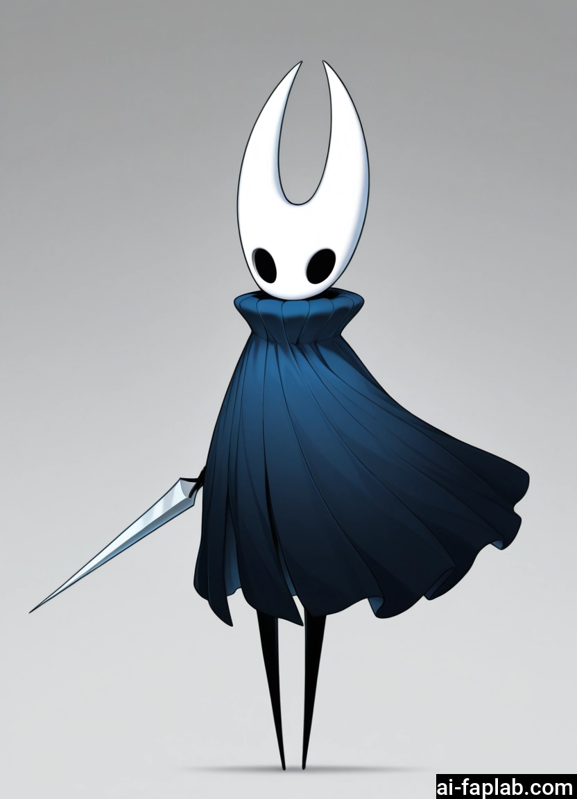 solo, weapon, hollow eyes, grey background, holding, cloak · Yamete.gg