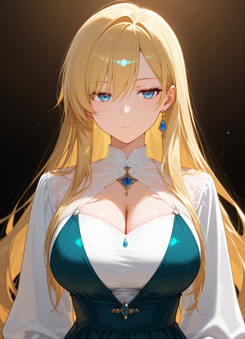 1girl, breasts, solo, blonde hair, large breasts, cleavage · Yamete.gg