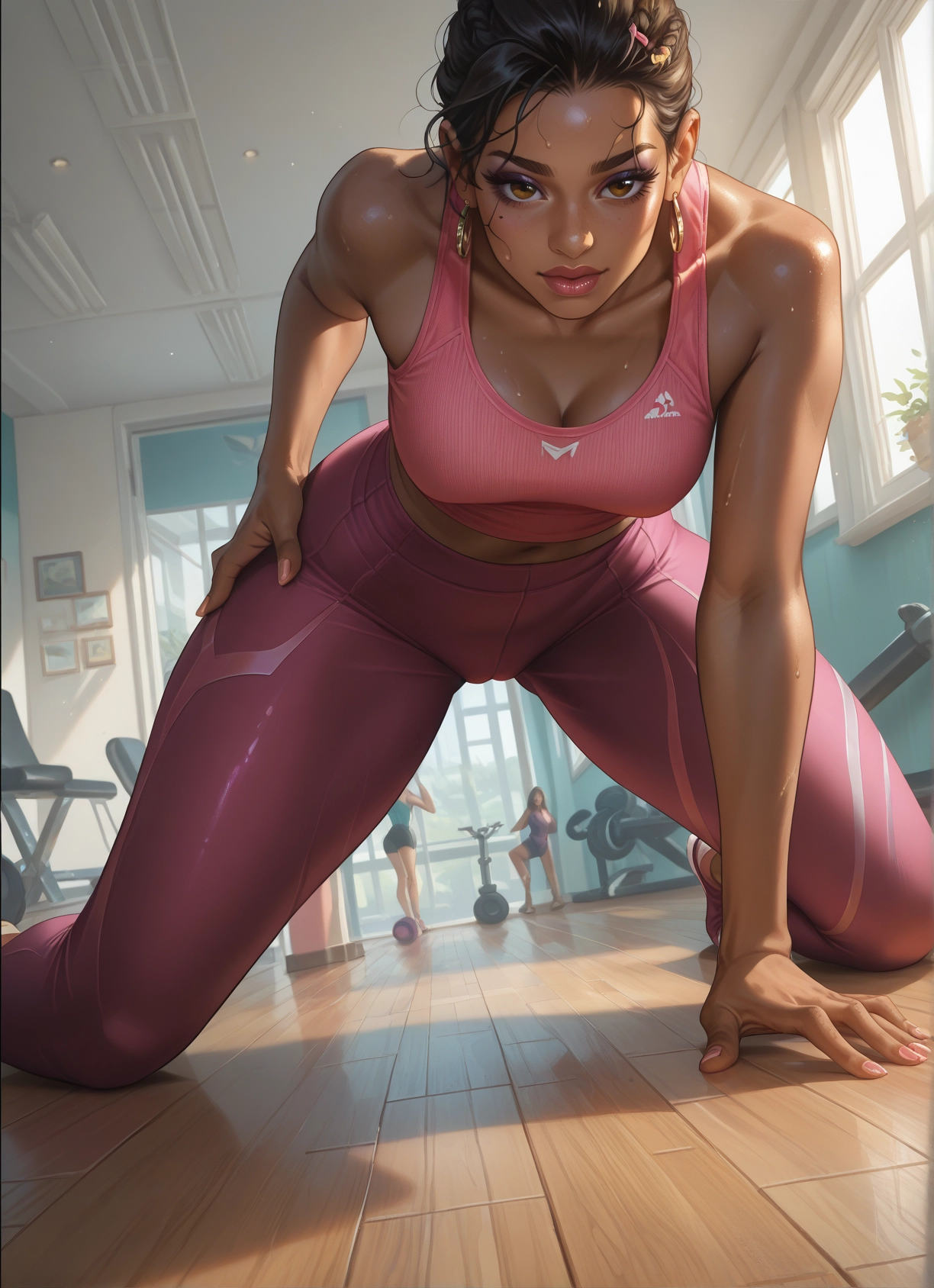 breasts, multiple girls, mole, mole under eye, jewelry, earrings · Yamete.gg