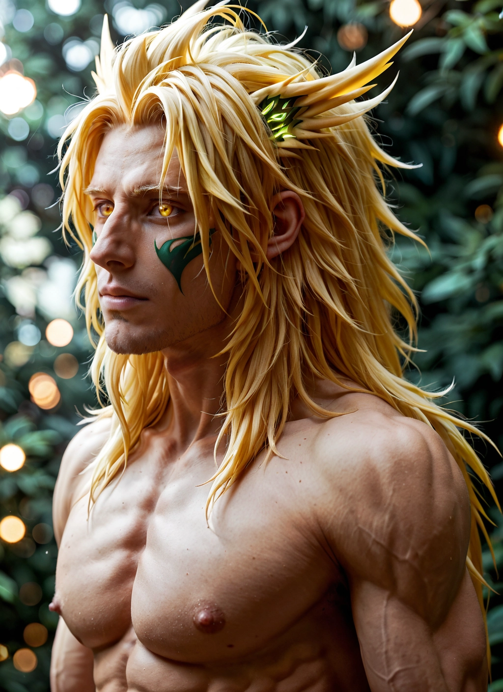 bara, 1boy, male focus, blonde hair, solo, muscular · Yamete.gg