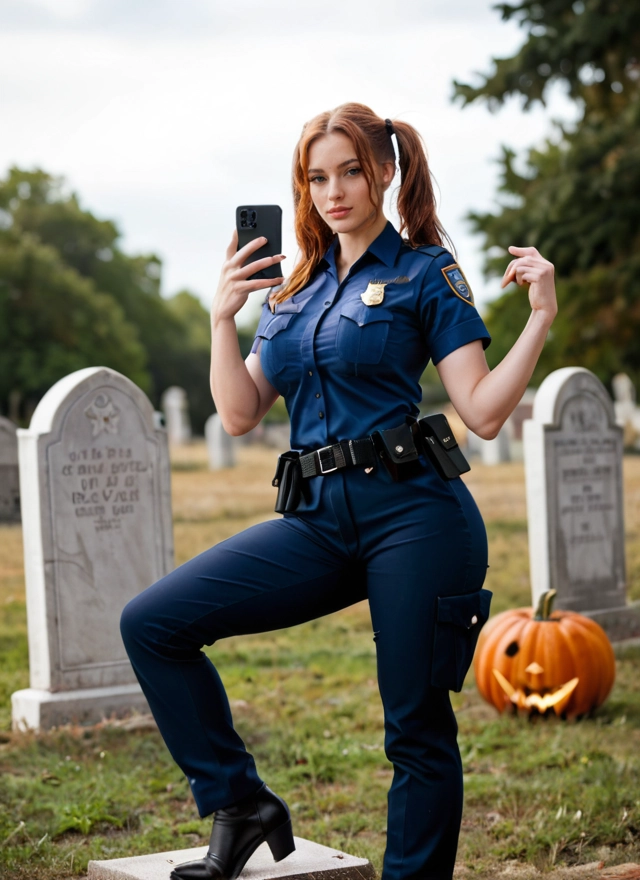 1girl, phone, uniform, cellphone, police, police uniform · Yamete.gg