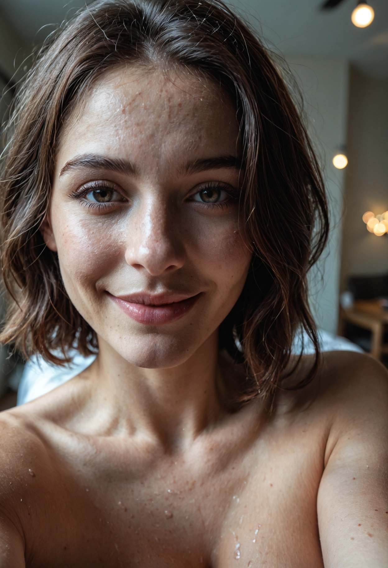 1girl, realistic, solo, brown eyes, smile, looking at viewer · Yamete.gg
