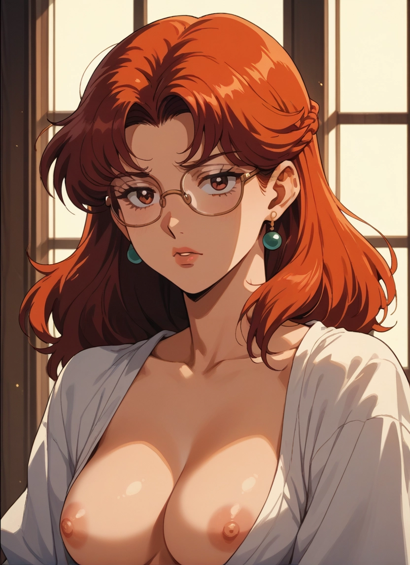 1girl, breasts, nipples, solo, jewelry, earrings · Yamete.gg