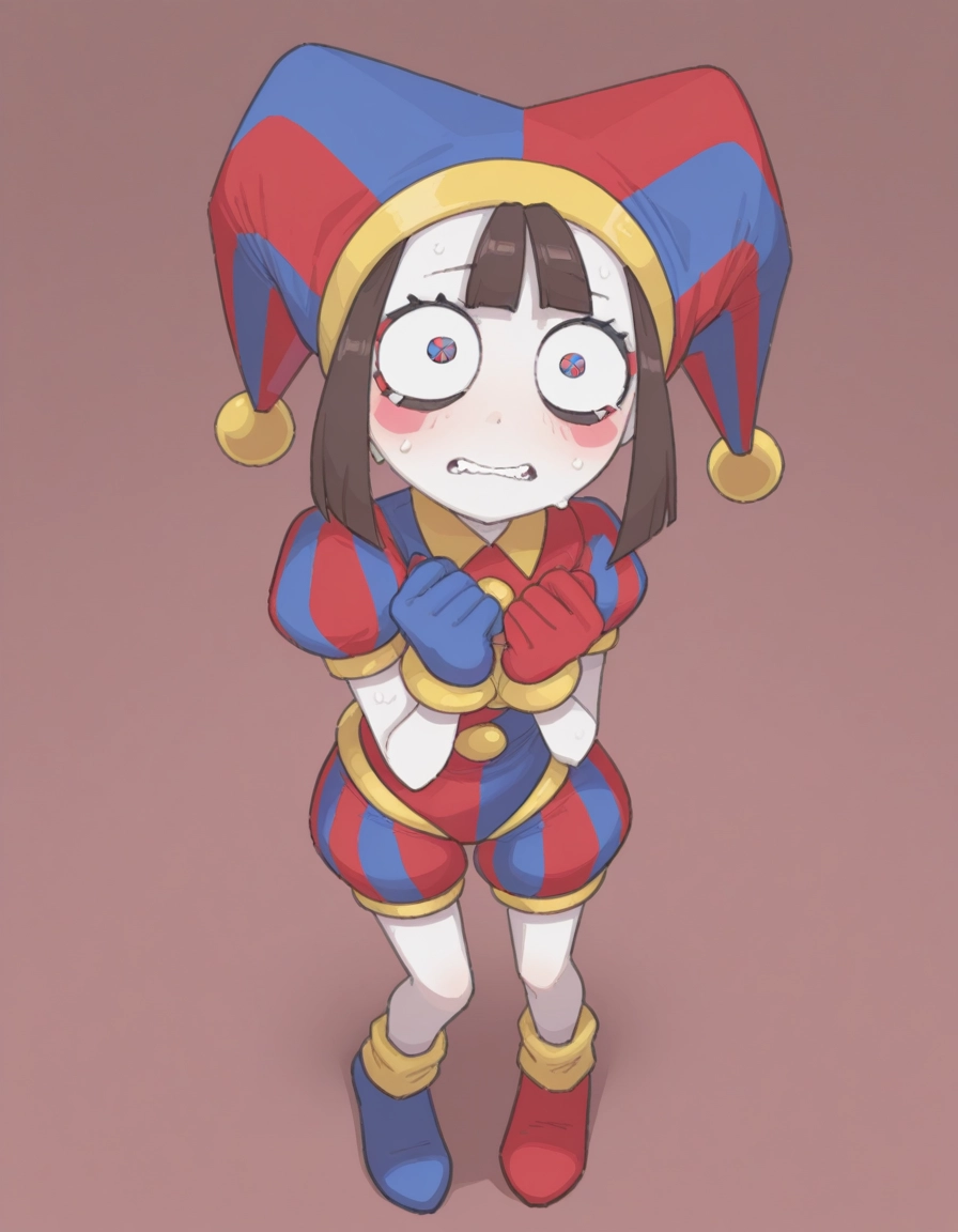 1girl, solo, teeth, jester cap, gloves, short sleeves · Yamete.gg