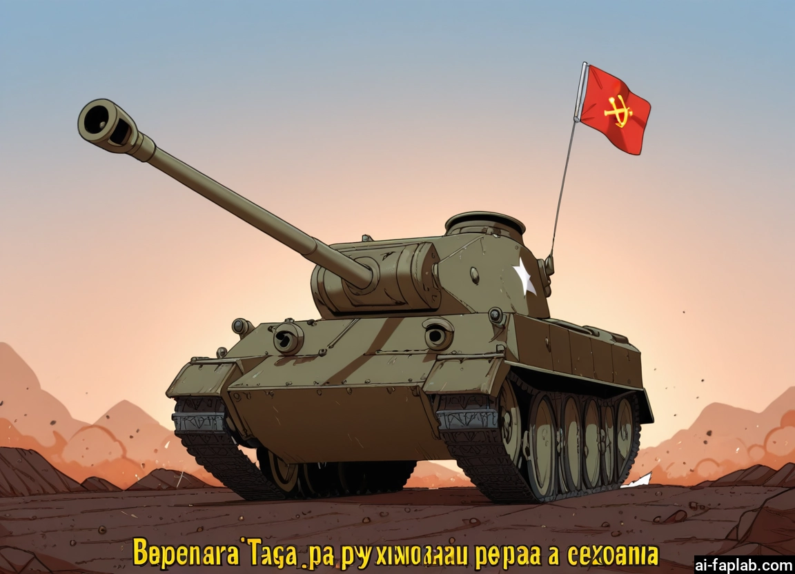 motor vehicle, no humans, tank, ground vehicle, military vehicle, military · Yamete.gg