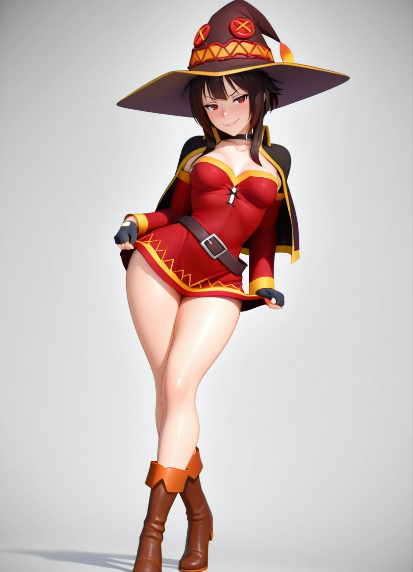 1girl, solo, hat, dress, witch hat, red eyes · Yamete.gg
