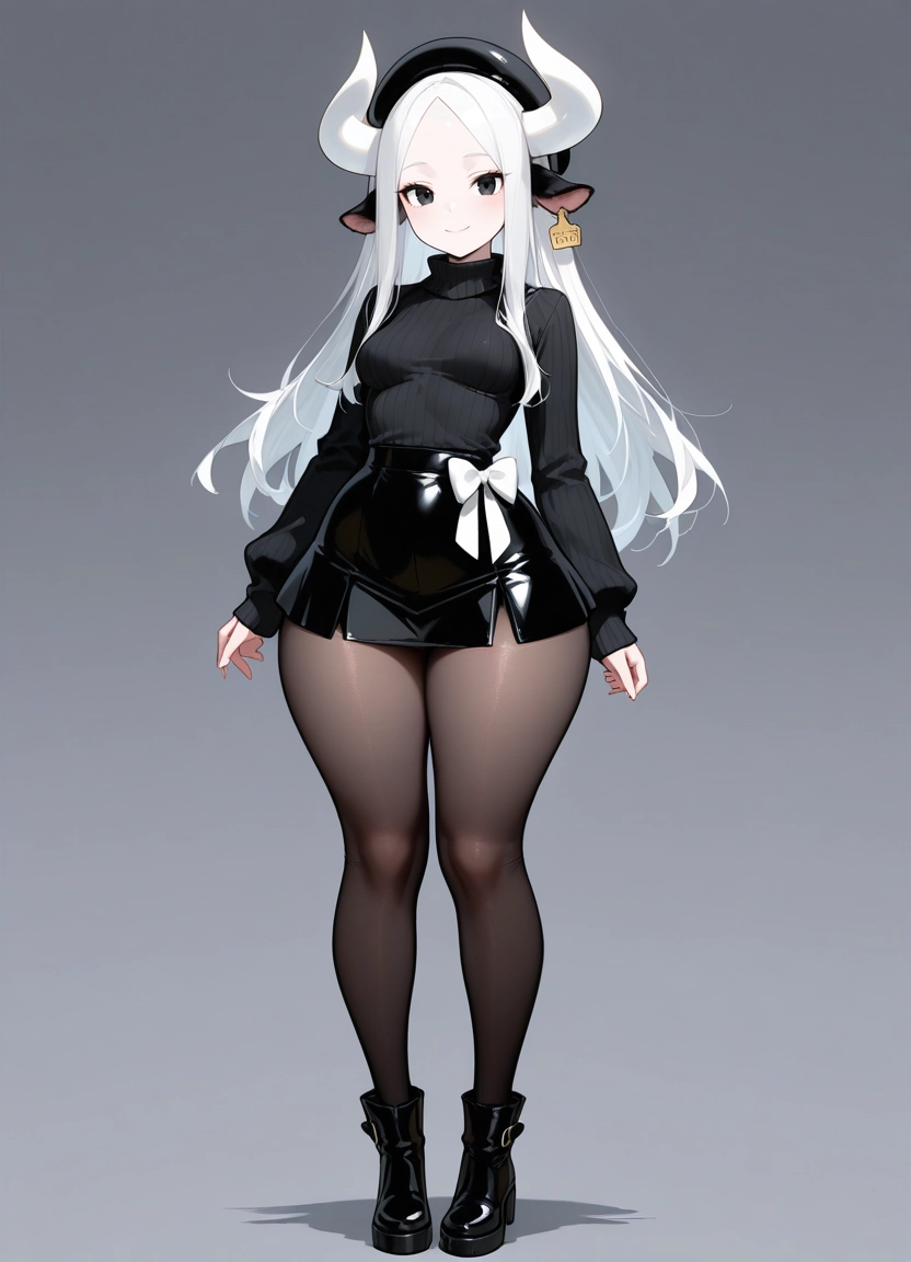 1girl, solo, animal ears, pantyhose, horns, sweater · Yamete.gg
