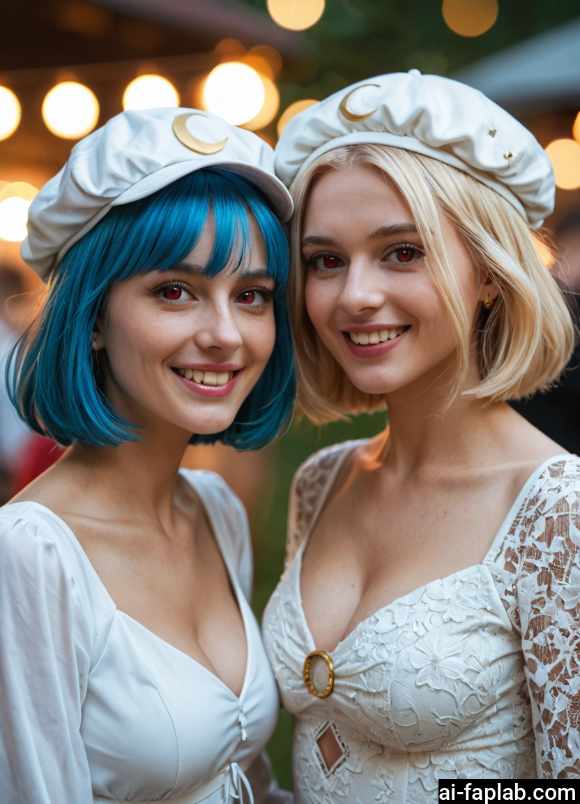 multiple girls, 2girls, breasts, cleavage, hat, smile · Yamete.gg