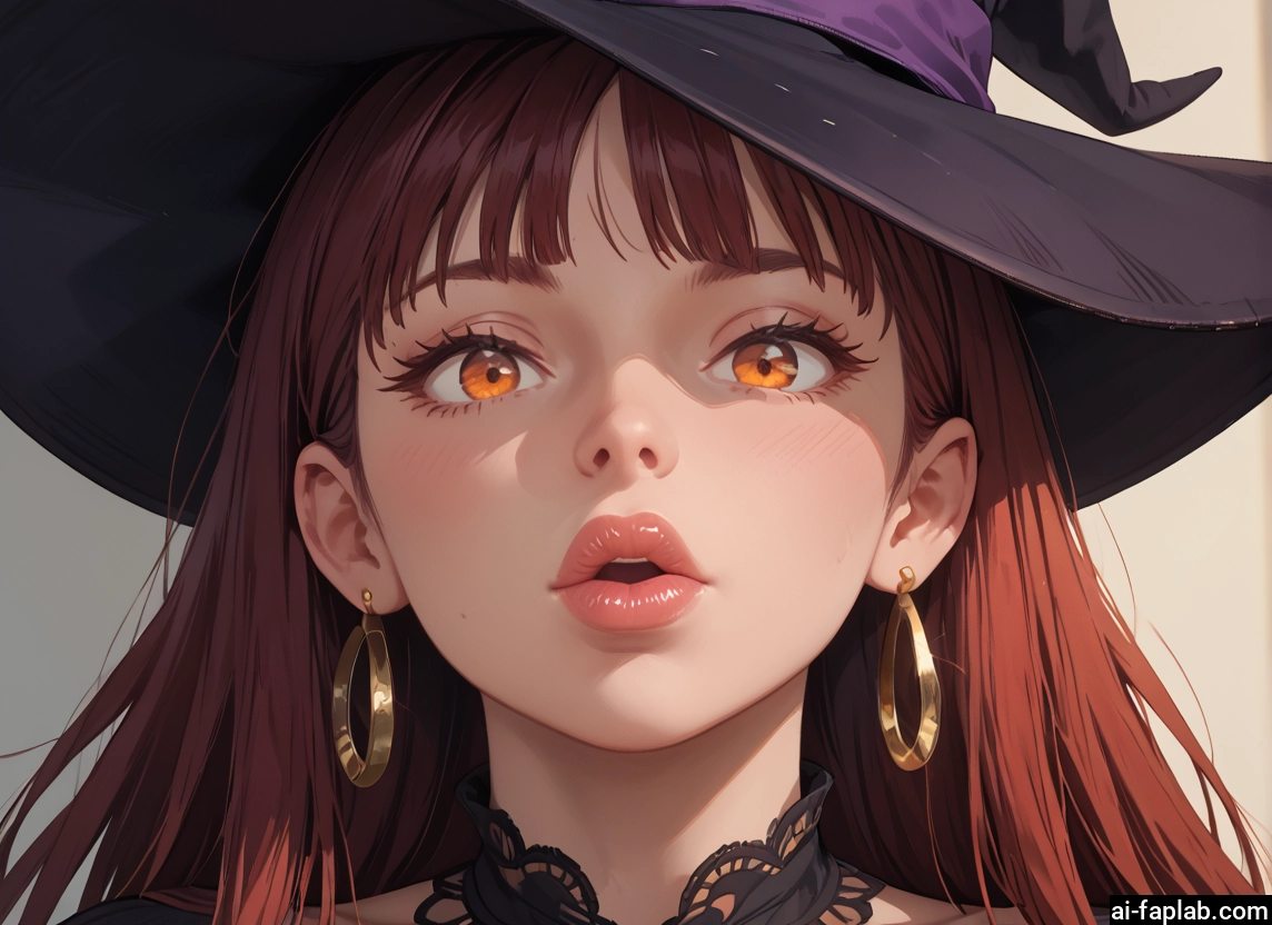1girl, hat, jewelry, solo, witch hat, earrings · Yamete.gg