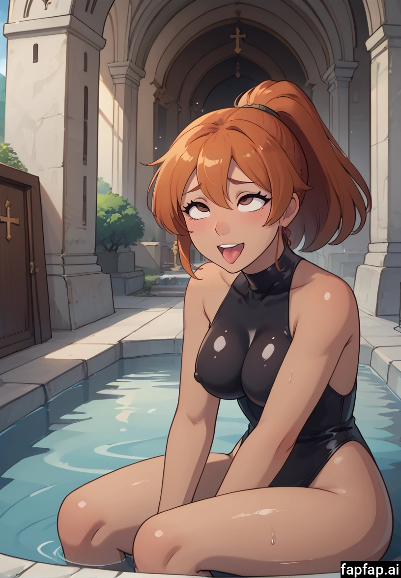 1girl, breasts, solo, tongue, swimsuit, tongue out · Yamete.gg