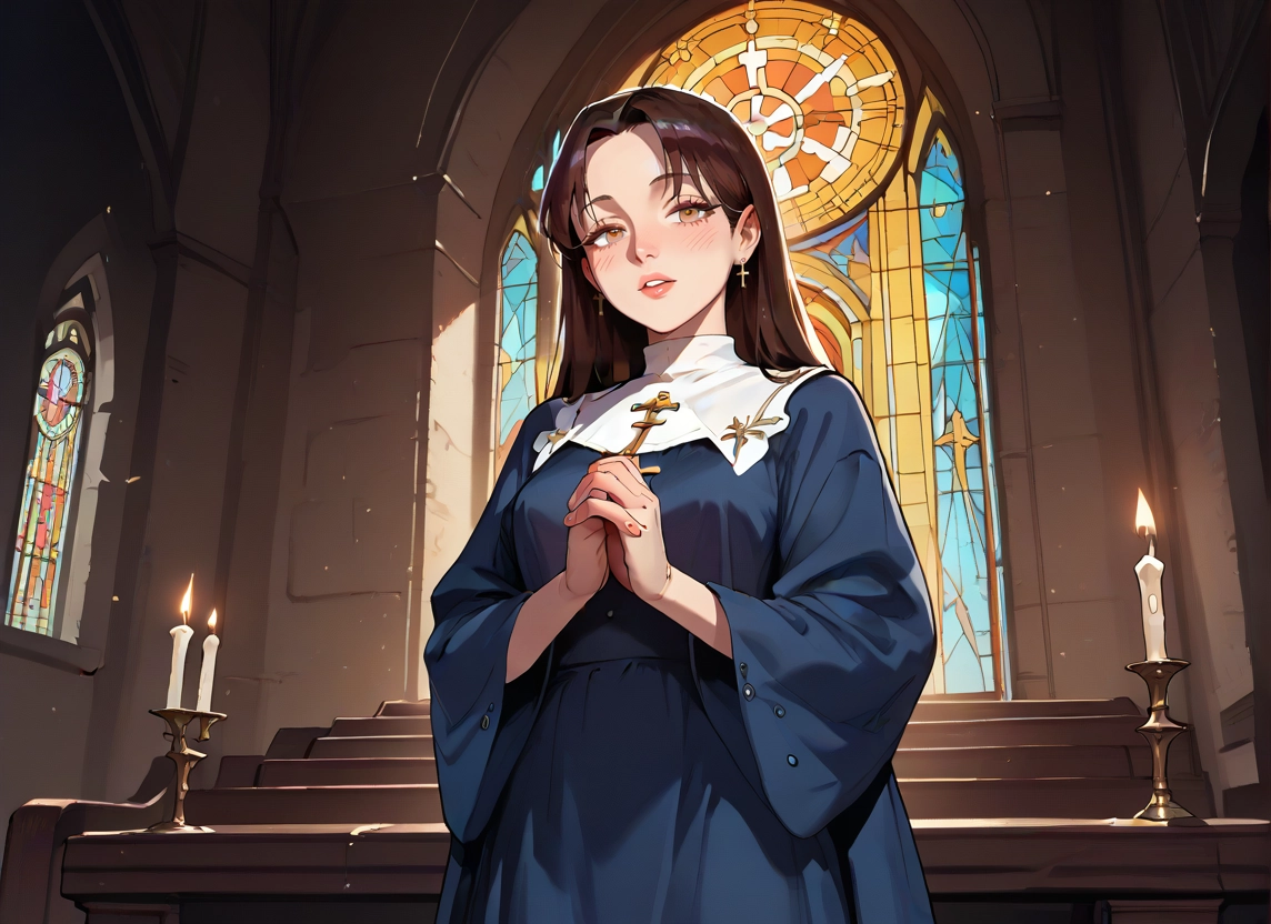1girl, jewelry, earrings, candle, solo, dress · Yamete.gg