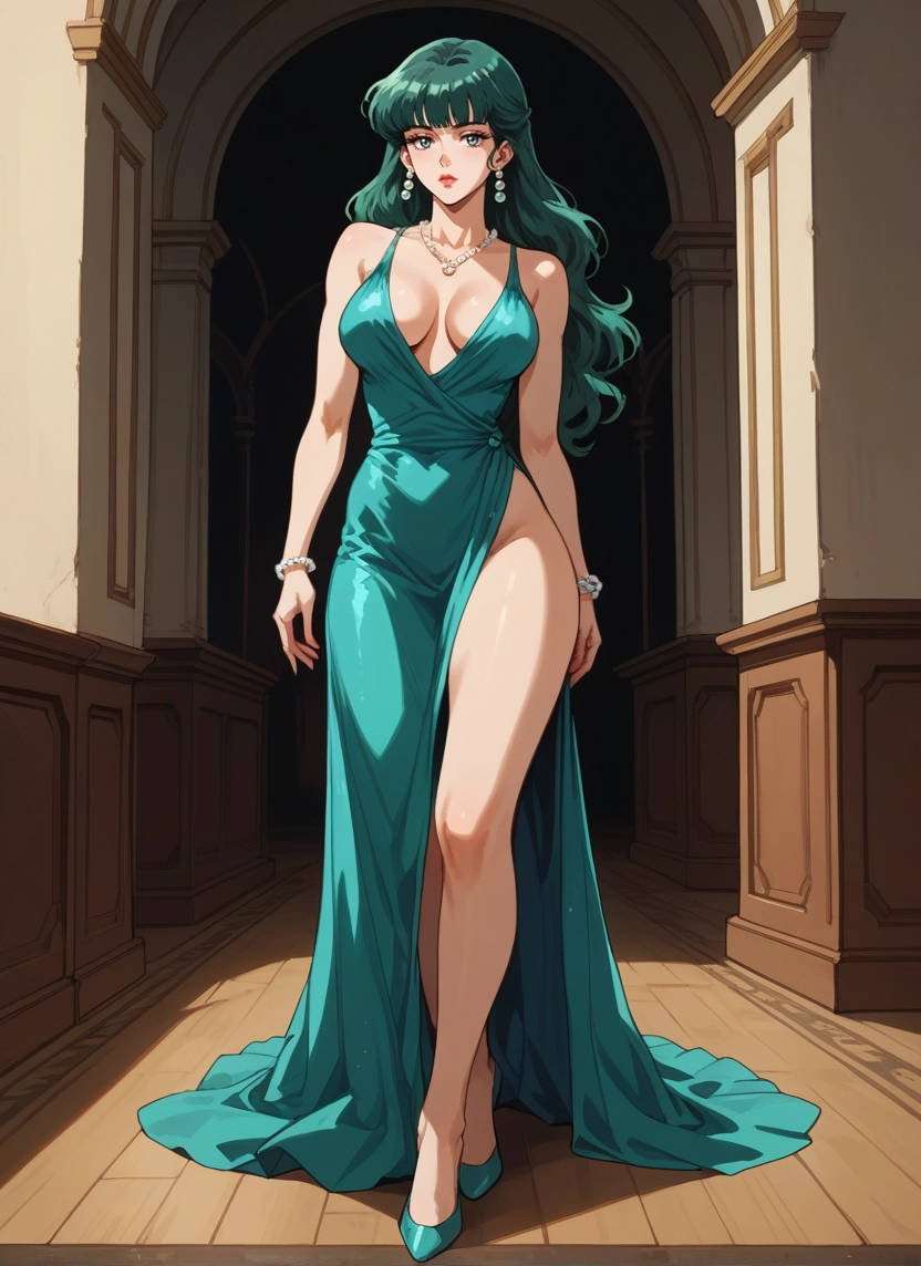 1girl, breasts, dress, jewelry, earrings, necklace · Yamete.gg